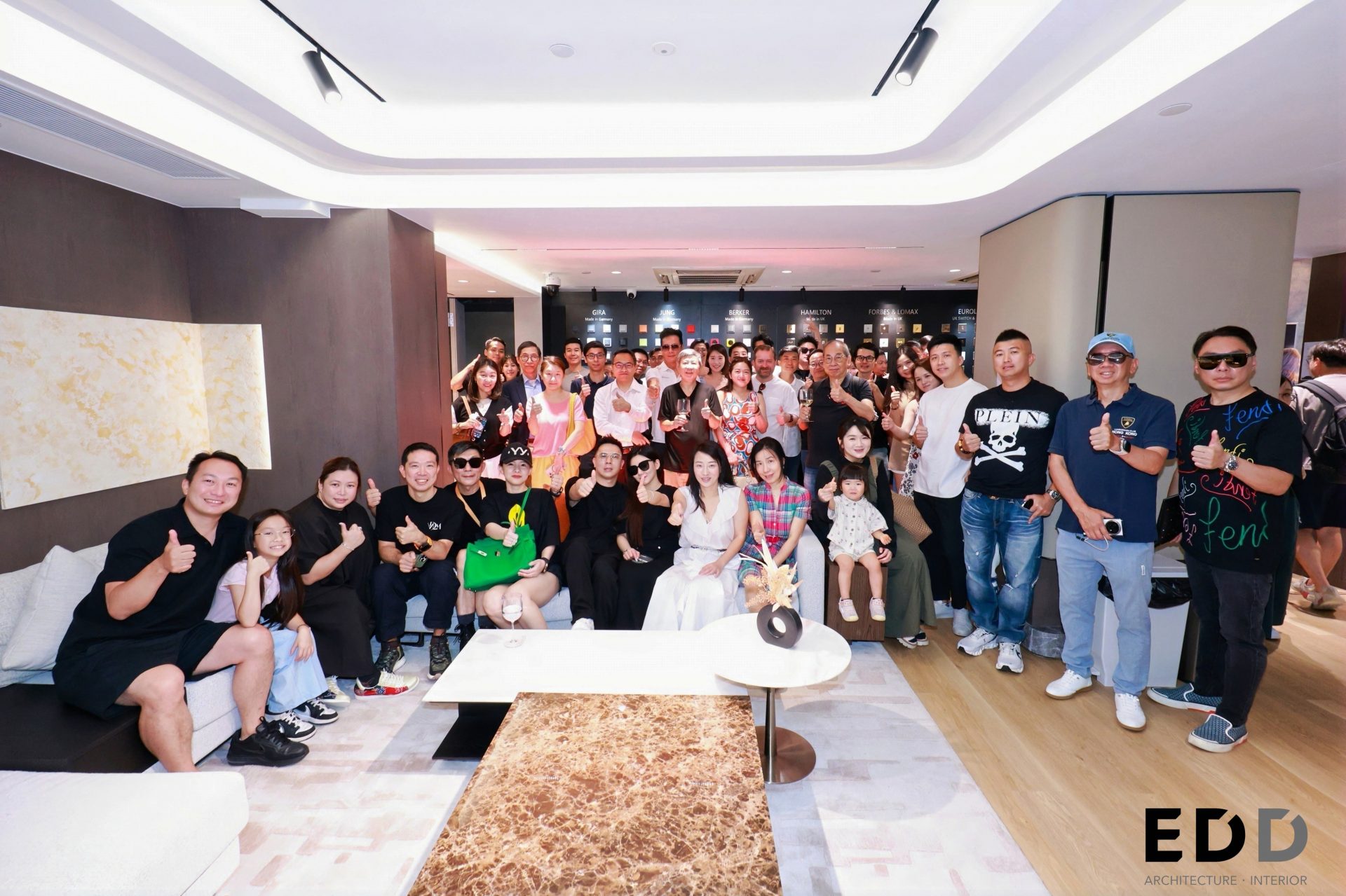 Group photograph at ED Design's 10th anniversary and new office opening